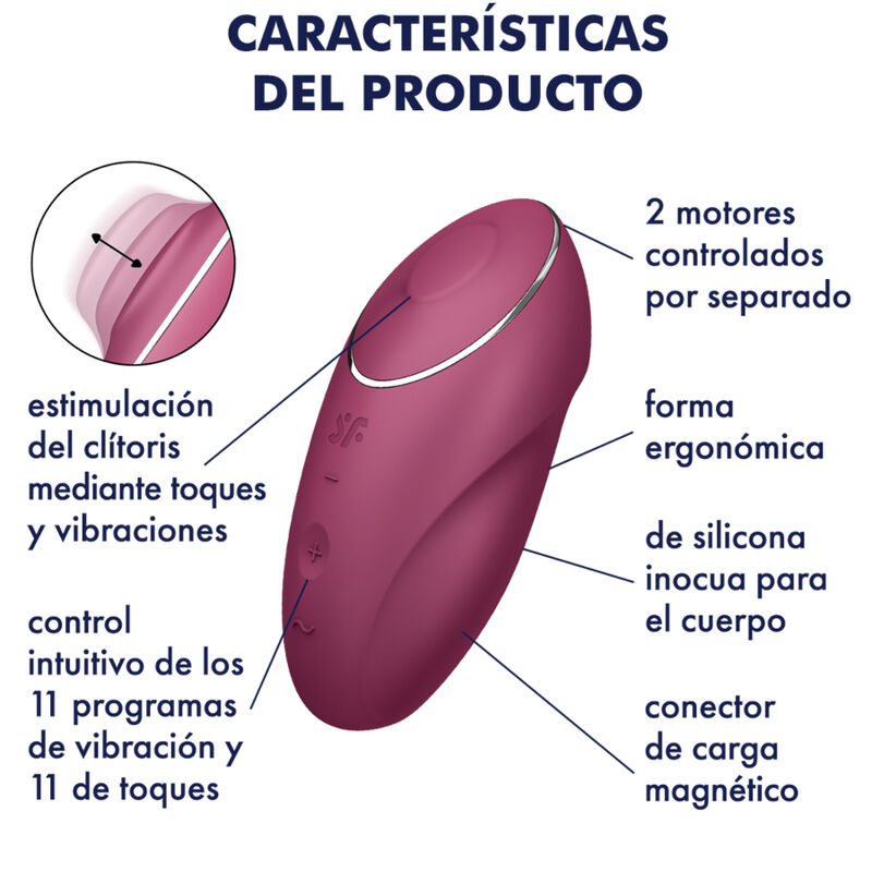 Satisfyer-Tap & Climax 1 Silicone Vibratore Lay-on · Vibratori (immagine 2)