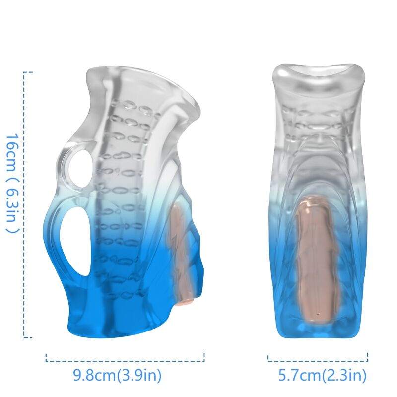 Armony For Him-Masturbatore Finger & Vibratore Blue Gradient-TPE · Masturbatori (immagine 2)