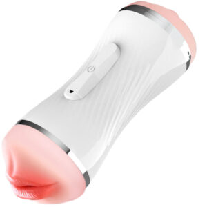 Armony-Doppia vagina e ano vibratore masturbatore Bianco-TPE, 12 velocità · Masturbatori (imaginea 3)