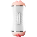 Armony-Doppia vagina e ano vibratore masturbatore Bianco-TPE, 12 velocità · Masturbatori