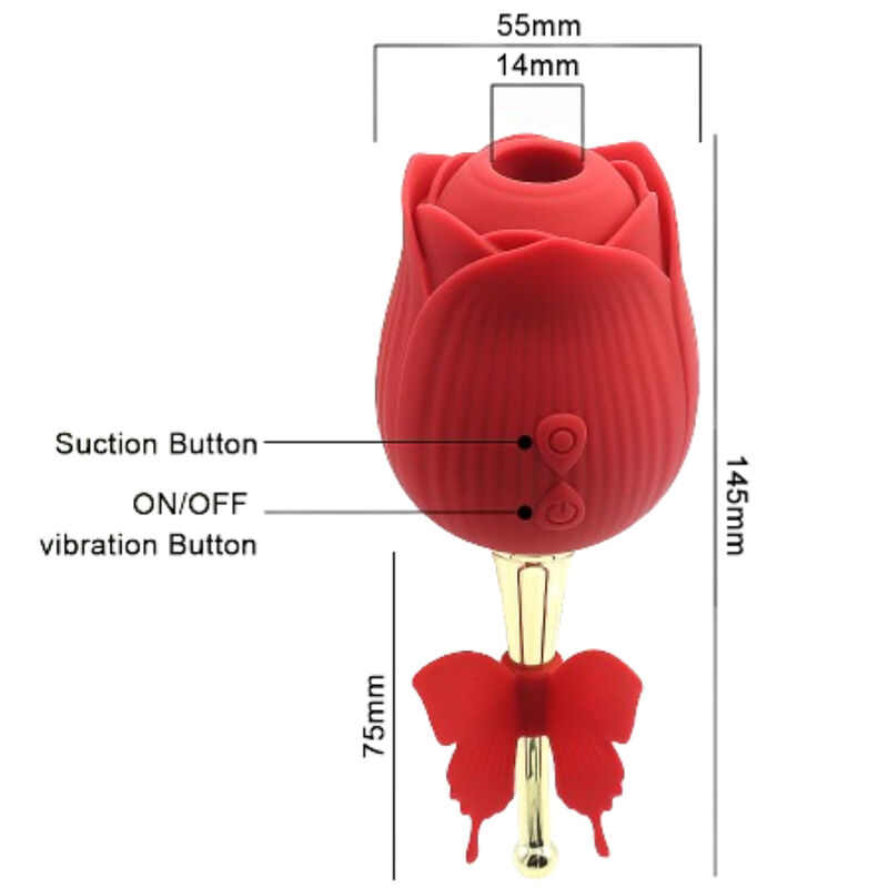 Armony-Butterfly Flower Suzione Red-Silicone, 10 velocità 2 Armony-Butterfly Flower Suzione Red-Silicone, 10 velocità · Vibratori (imaginea 2)