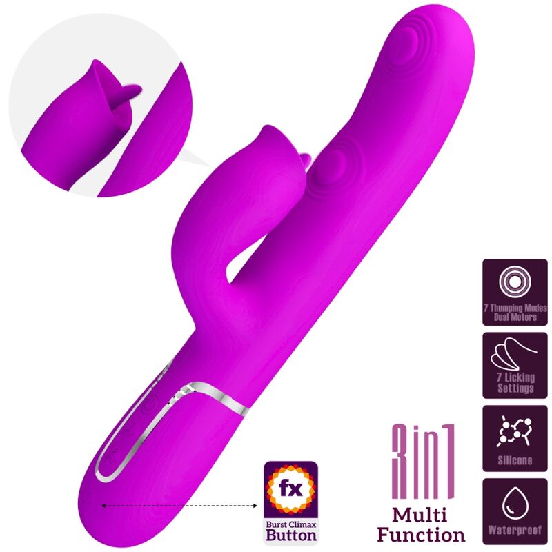 High Tech-Vibratore coniglio con funzione di liquefazione in silicone — PRETTY LOVE · Vibratori (imaginea 2)