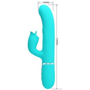 High Tech-Vibratore coniglio con legatura Aqua Green-Silicone, 7 velocità — PRETTY LOVE · Vibratori (immagine 3)