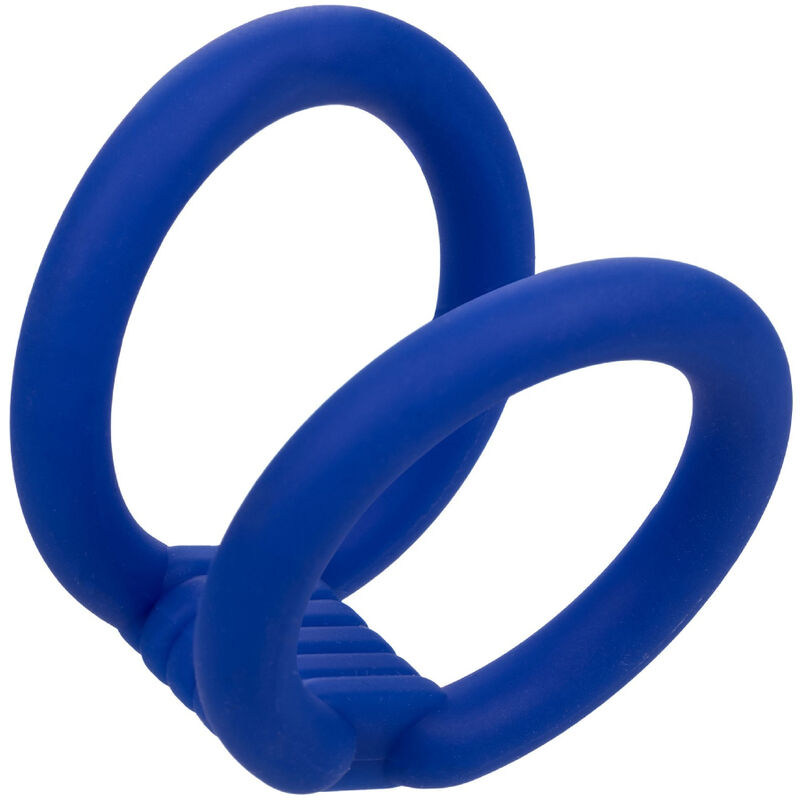 Calexotics-Anello doppio per il pene, Blu-Silicone · Anelli & Guaine per pene