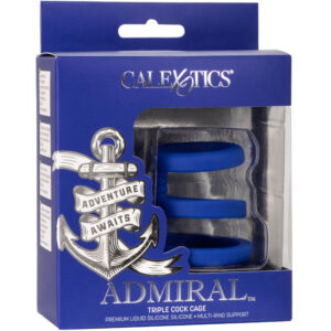Calexotics-Anello Triplo per Pene Blu-Silicone · Anelli & Guaine per pene (imaginea 2)