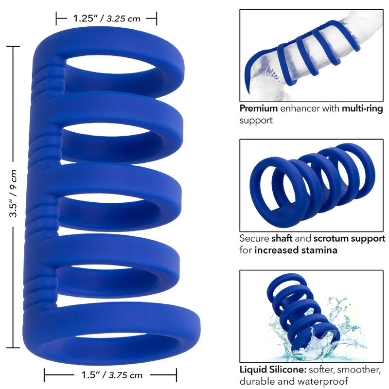 Calexotics-Xtreme Gabbia per Pene Blu-Silicone · Anelli & Guaine per pene (immagine 3)