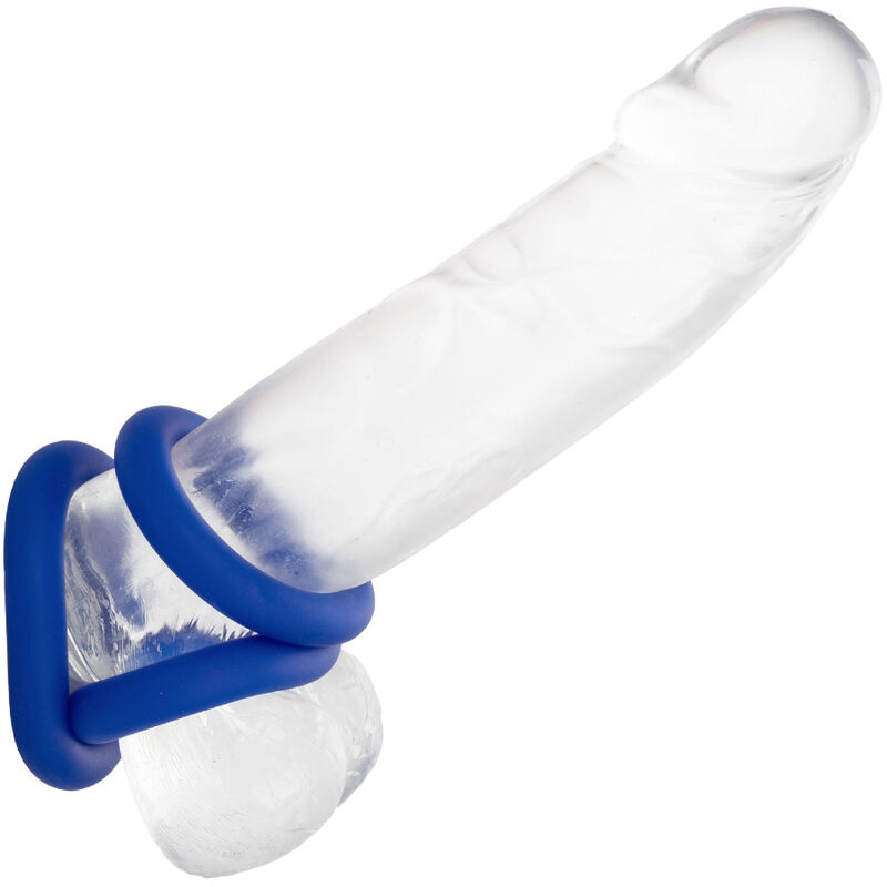 Calexotics-Set Anelli Pene Blu-Silicone, Impermeabile · Anelli & Guaine per pene (immagine 3)