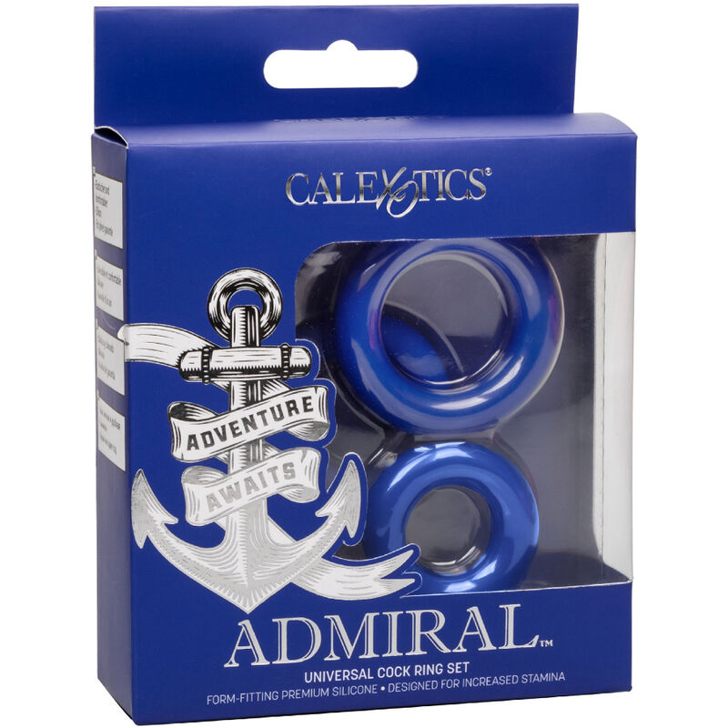 Calexotics-Set Anelli Pene Blu-Silicone, Impermeabile · Anelli & Guaine per pene (immagine 4)