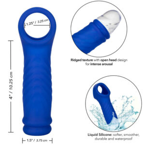 Calexotics-Wave Guaina Pene di Silicone Liquido, Blu · Anelli & Guaine per pene (imaginea 4)
