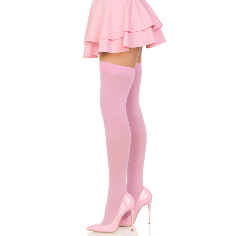 Leg Avenue Hosiery-Calze fino alla coscia in Nylon Rosa · Lingerie sexy donna (imaginea 4)