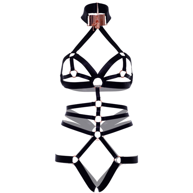 Leg Avenue Kink-Imbracatura Elastico Aperto alla Zona Intima-Metallo · Lingerie sexy donna (imaginea 5)