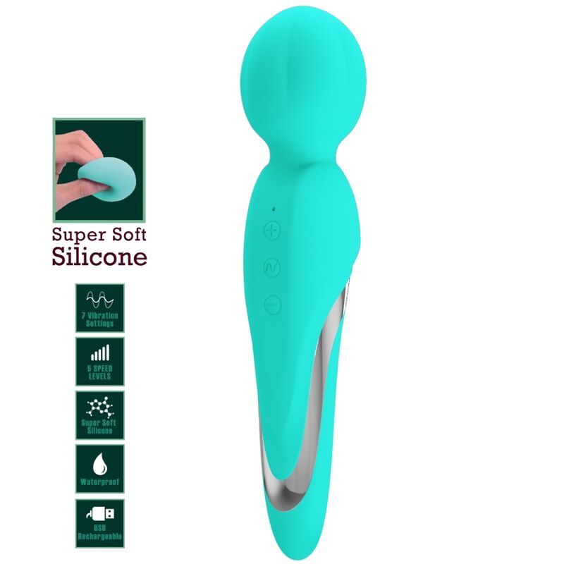 High Tech-Walter Bacchetta Vibrante Verde Aqua-Silicone, 7 velocità 5 High Tech-Walter Bacchetta Vibrante Verde Aqua-Silicone, 7 velocità — PRETTY LOVE · Vibratori (imaginea 5)