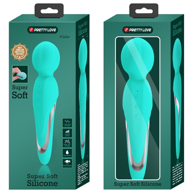 High Tech-Walter Bacchetta Vibrante Verde Aqua-Silicone, 7 velocità 4 High Tech-Walter Bacchetta Vibrante Verde Aqua-Silicone, 7 velocità — PRETTY LOVE · Vibratori (imaginea 4)