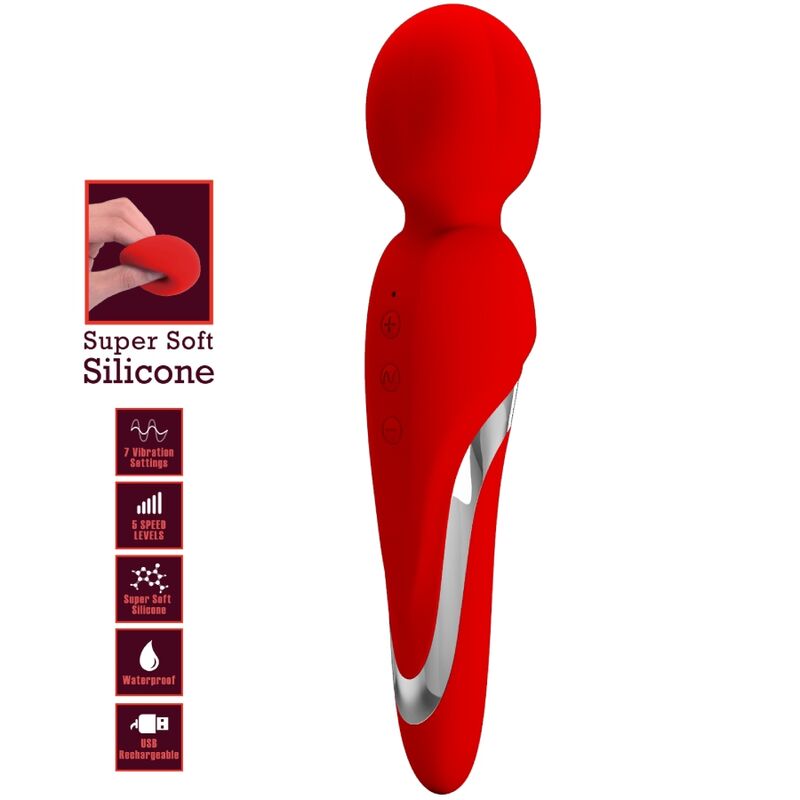 High Tech-Walter Vibratore Wand Silicone, 7 velocità, USB — PRETTY LOVE · Vibratori (immagine 7)