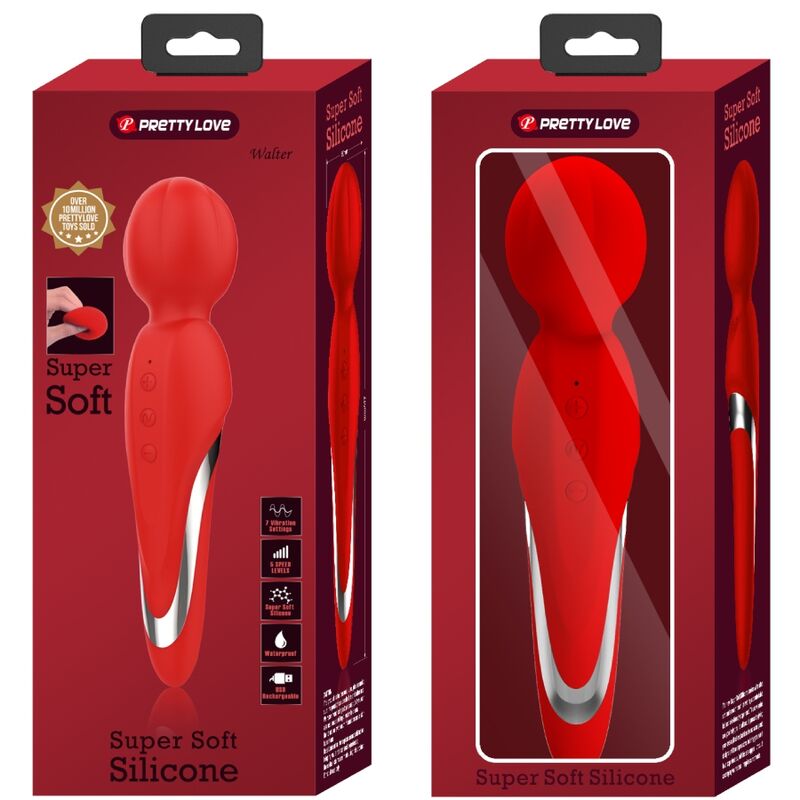 High Tech-Walter Vibratore Wand Silicone, 7 velocità, USB — PRETTY LOVE · Vibratori (immagine 4)