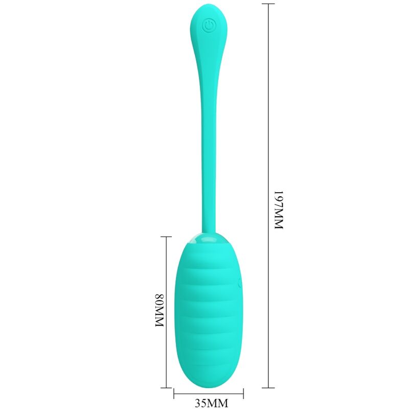 Fun Toys-Kirk Uovo Vibrante Ricaricabile Aqua Green-Silicone, 12 — PRETTY LOVE · Vibratori (immagine 6)