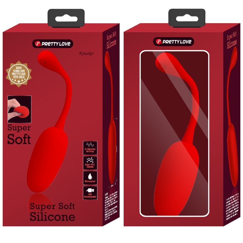 Fun Toys-Knucker Uova Vibratore Rosso Ricaricabile-Silicio, 12 velocità — PRETTY LOVE · Vibratori (imaginea 9)