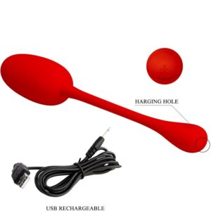 Fun Toys-Knucker Uova Vibratore Rosso Ricaricabile-Silicio, 12 velocità — PRETTY LOVE · Vibratori (imaginea 8)