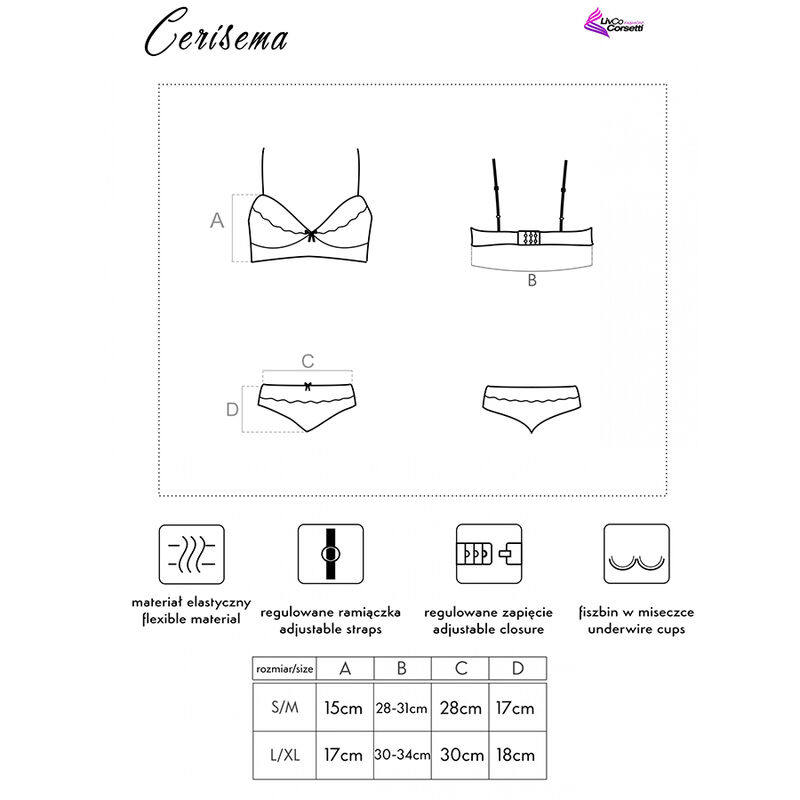 Livco Corsetti Fashion-Cerisema LC-21005 Set Lingerie Corallo · Lingerie sexy donna (imaginea 5)