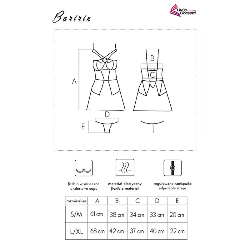 Livco Corsetti Fashion-Baririn LC-90633 Gonna + Tanga Nero · Lingerie spicy & Bodystocking (imaginea 5)