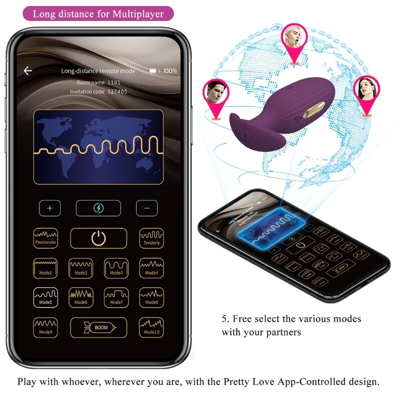 App Series-Jefferson Plug anale Controllato tramite App — PRETTY LOVE · Giocattoli anali (immagine 15)