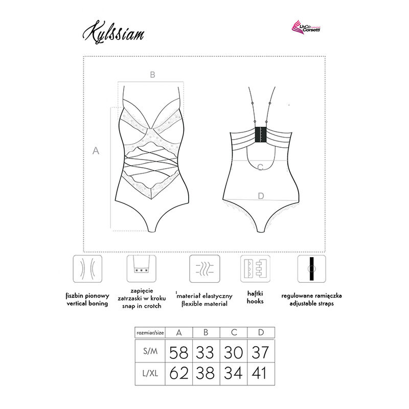 Livco Corsetti Fashion-Kylssiam LC-90613 Body Nero · Lingerie sexy donna (imaginea 3)