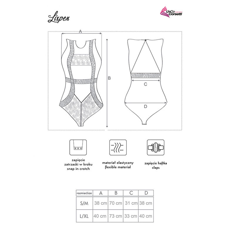 Livco Corsetti Fashion-Lixpen LC-90612 Body Nero · Lingerie sexy donna (immagine 2)