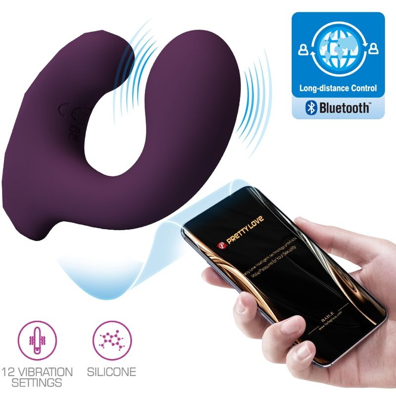 Pretty Love-Vibratore per Coppia Billy Viola con Applicazione · Giocattoli per coppie