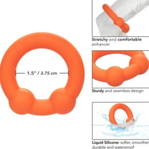 Calexotics-Alpha Dual Ball Ring arancio-silicone, impermeabile · Anelli & Guaine per pene (immagine 5)