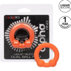 Calexotics-Alpha Dual Ball Ring arancio-silicone, impermeabile · Anelli & Guaine per pene (immagine 8)