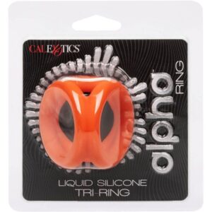 Calexotics-Alpha Tri-ring Arancione-Silicio, Impermeabile · Anelli & Guaine per pene (immagine 7)