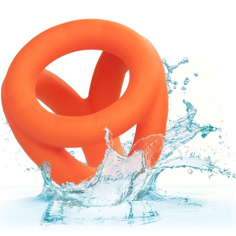 Calexotics-Alpha Tri-ring Arancione-Silicio, Impermeabile · Anelli & Guaine per pene (immagine 4)