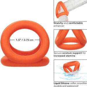 Calexotics-Alpha Tri-ring Arancione-Silicio, Impermeabile · Anelli & Guaine per pene (immagine 3)