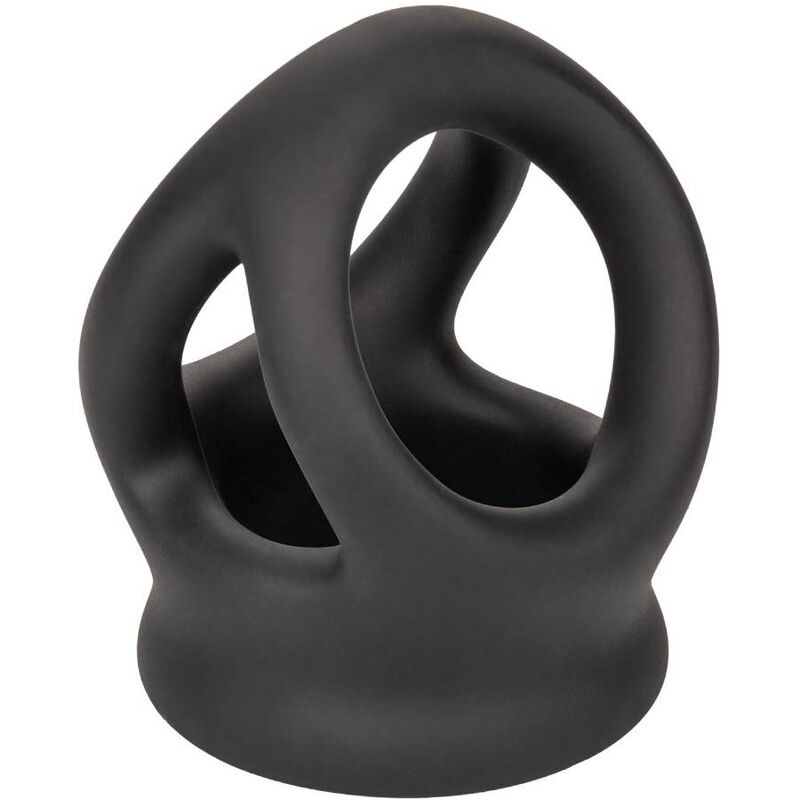 Calexotics-Anello doppio con gabbia Nero-Silicone, impermeabile · Anelli & Guaine per pene (immagine 9)