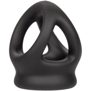 Calexotics-Anello doppio con gabbia Nero-Silicone, impermeabile · Anelli & Guaine per pene (immagine 8)