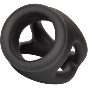 Calexotics-Anello doppio con gabbia Nero-Silicone, impermeabile · Anelli & Guaine per pene (immagine 7)