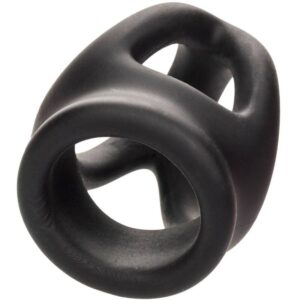 Calexotics-Anello doppio con gabbia Nero-Silicone, impermeabile · Anelli & Guaine per pene (immagine 6)