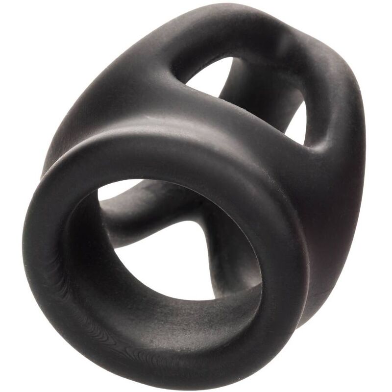 Calexotics-Anello doppio con gabbia Nero-Silicone, impermeabile · Anelli & Guaine per pene (immagine 6)