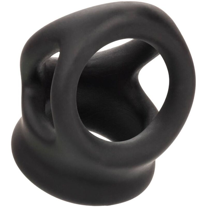 Calexotics-Anello doppio con gabbia Nero-Silicone, impermeabile · Anelli & Guaine per pene (immagine 5)
