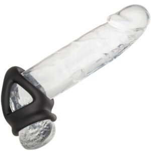 Calexotics-Anello doppio con gabbia Nero-Silicone, impermeabile · Anelli & Guaine per pene