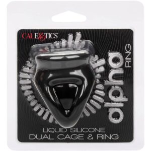 Calexotics-Anello doppio con gabbia Nero-Silicone, impermeabile · Anelli & Guaine per pene (immagine 10)