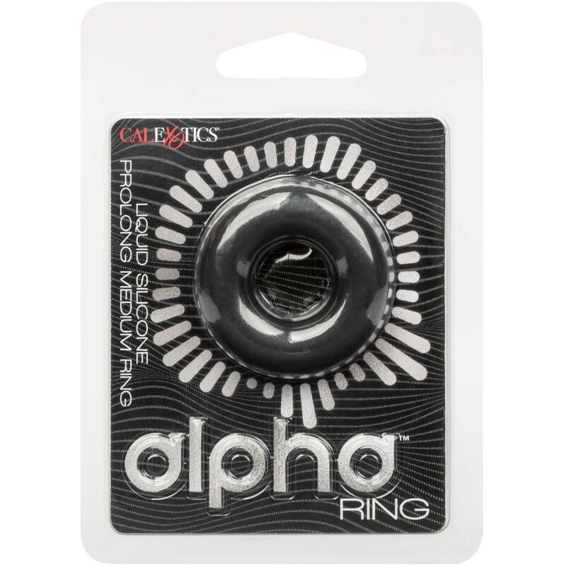 Calexotics-Alpha Prolong Anello Medio Nero-Silicone, Impermeabile · Anelli & Guaine per pene (immagine 6)