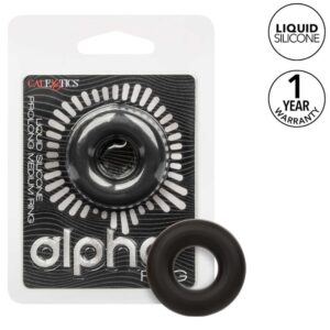 Calexotics-Alpha Prolong Anello Medio Nero-Silicone, Impermeabile · Anelli & Guaine per pene (immagine 7)