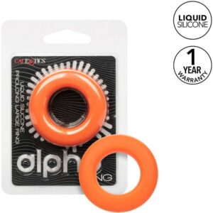 Calexotics-Alpha Prolong Anello Grande Arancione-Silicio, Impermeabile · Anelli & Guaine per pene (imaginea 2)