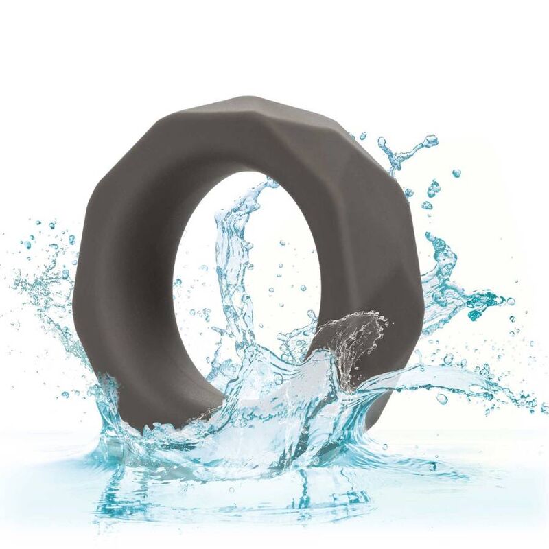Calexotics-Anello Prismatico Alpha Prolong Grigio-Silicone, impermeabile · Anelli & Guaine per pene (immagine 5)