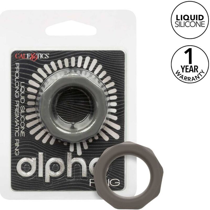 Calexotics-Anello Prismatico Alpha Prolong Grigio-Silicone, impermeabile · Anelli & Guaine per pene (immagine 8)