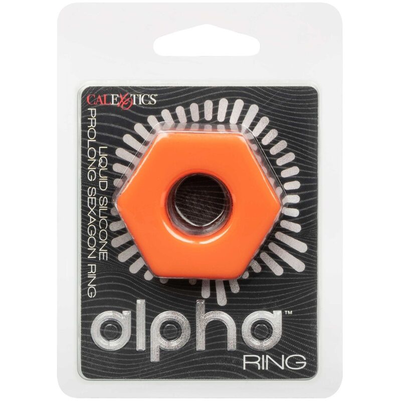 Calexotics-Alpha Prolong Anello Sexagon Arancione-Silicone · Anelli & Guaine per pene (imaginea 6)