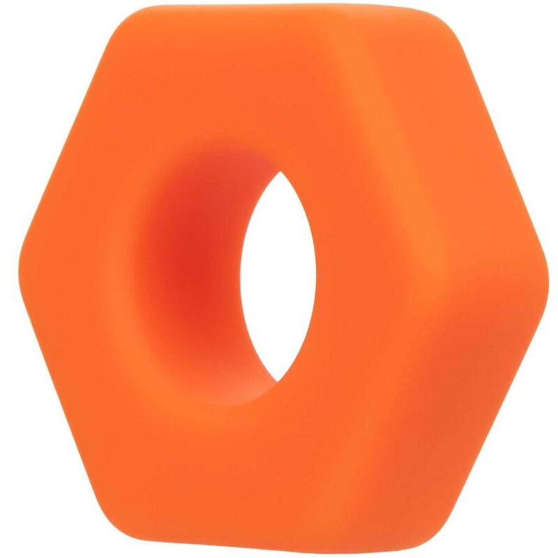Calexotics-Alpha Prolong Anello Sexagon Arancione-Silicone 3 Calexotics-Alpha Prolong Anello Sexagon Arancione-Silicone · Anelli & Guaine per pene (imaginea 3)