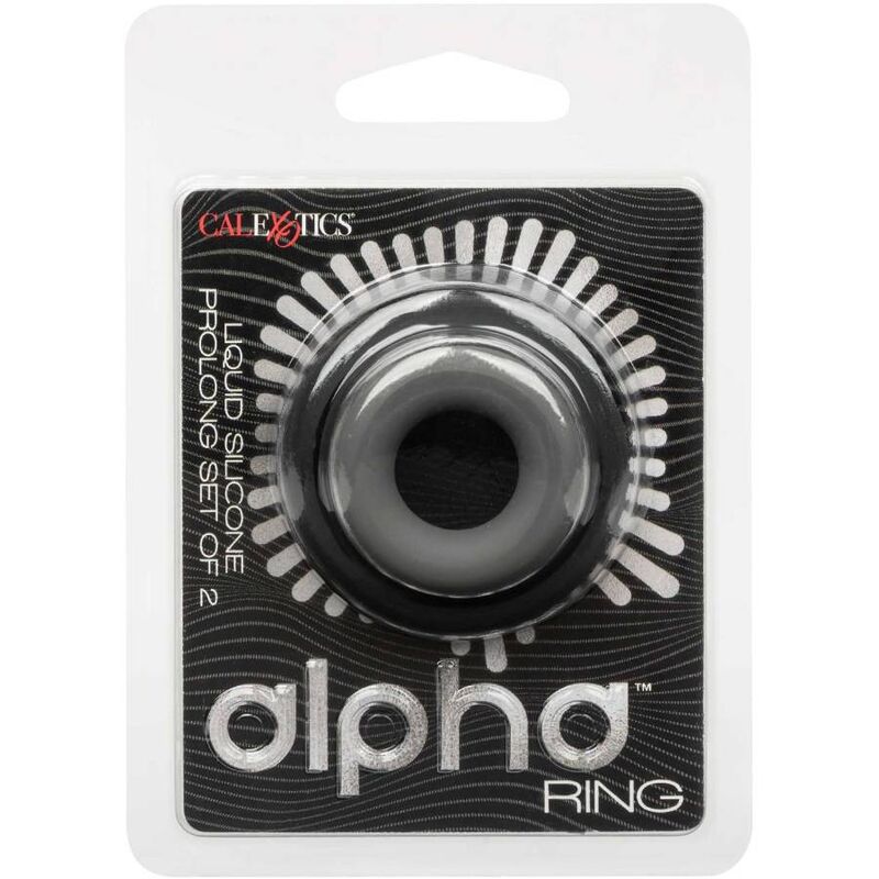 Calexotics-Alpha Prolong Set di 2 Anelli Grigio-Silicone, Impermeabile · Anelli & Guaine per pene (immagine 7)