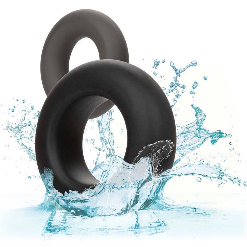 Calexotics-Alpha Prolong Set di 2 Anelli Grigio-Silicone, Impermeabile · Anelli & Guaine per pene (immagine 3)